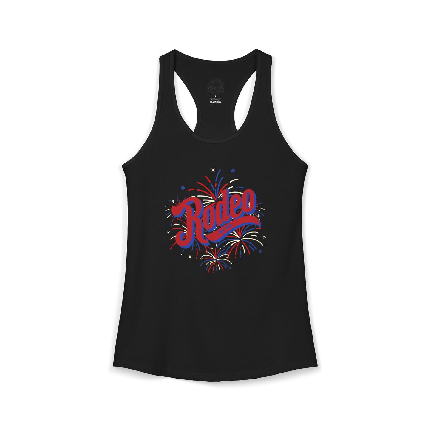 Red. White. Rodeo. - Racerback Tank