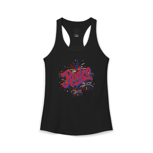 Red. White. Rodeo. - Racerback Tank