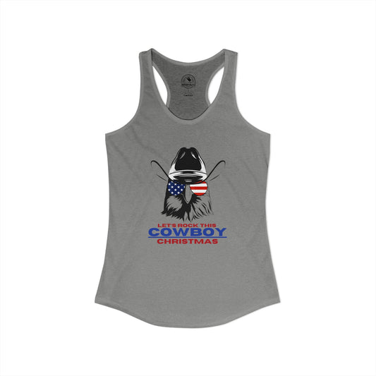 Let's Rock This Cowboy Christmas - Racerback Tank Top