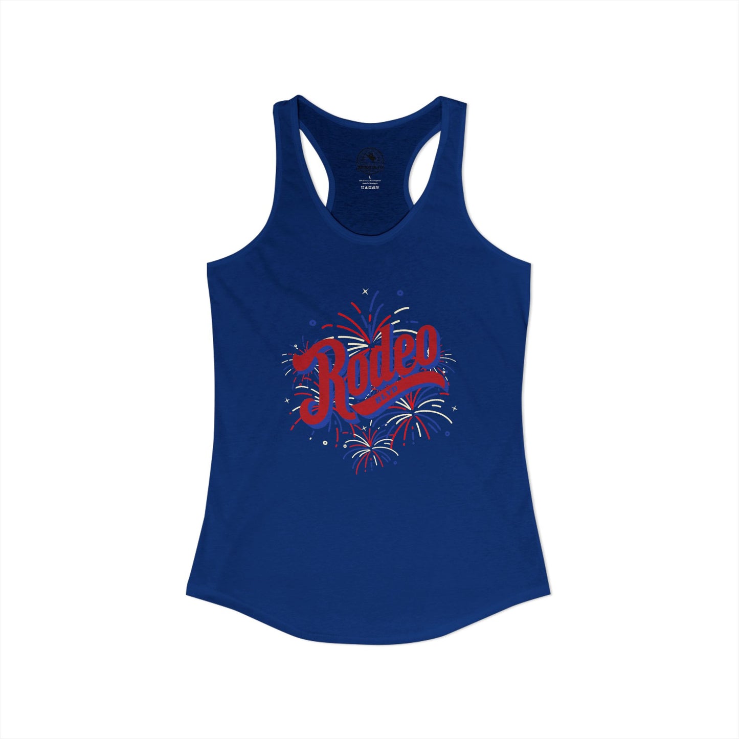 Red. White. Rodeo. - Racerback Tank