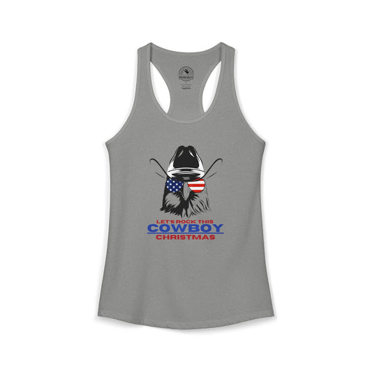 Let's Rock This Cowboy Christmas - Racerback Tank Top