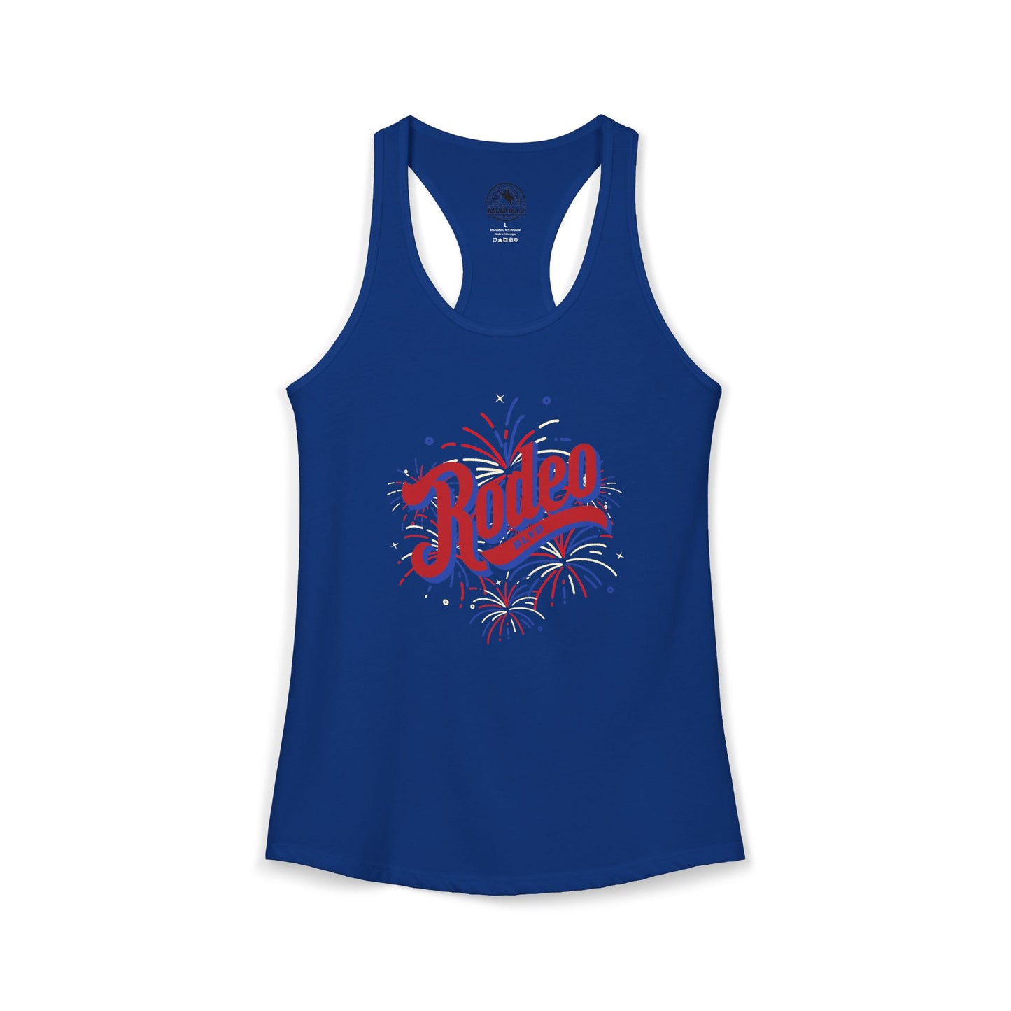 Red. White. Rodeo. - Racerback Tank