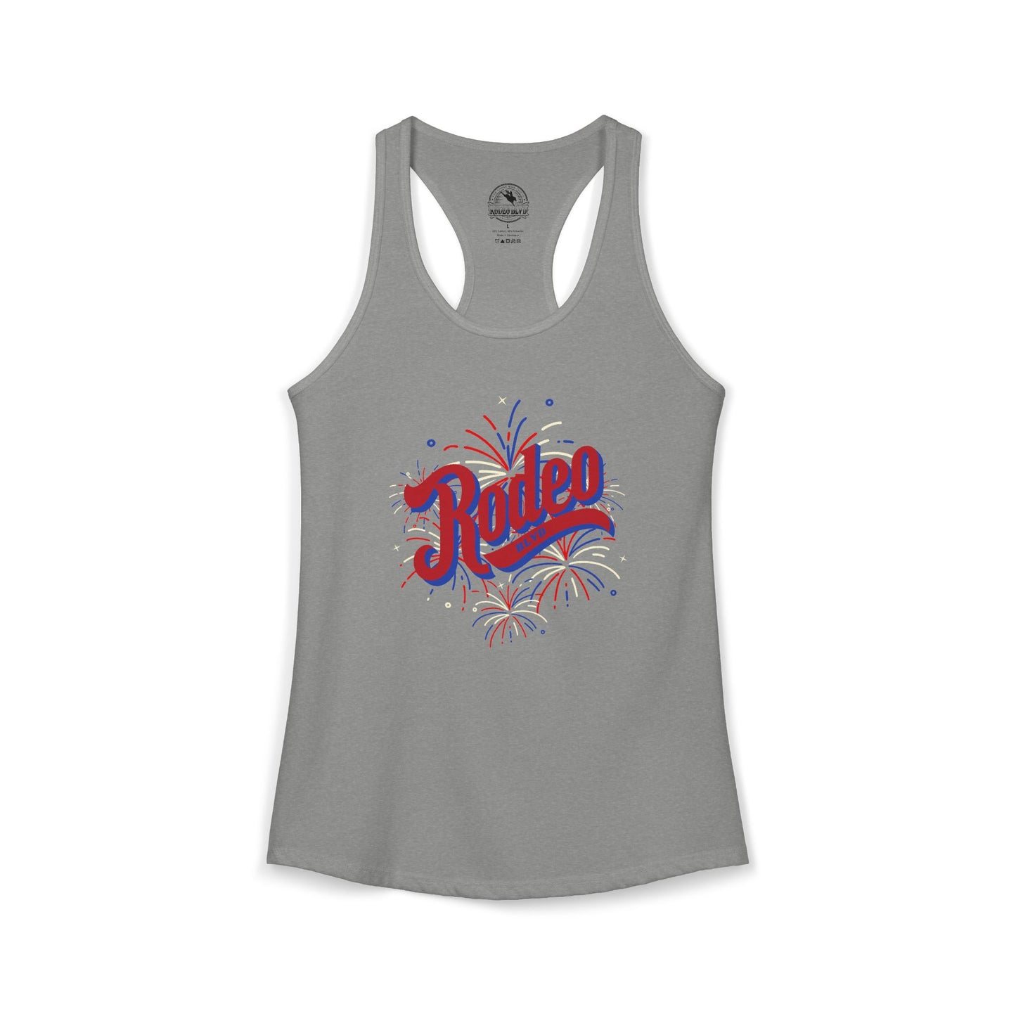 Red. White. Rodeo. - Racerback Tank