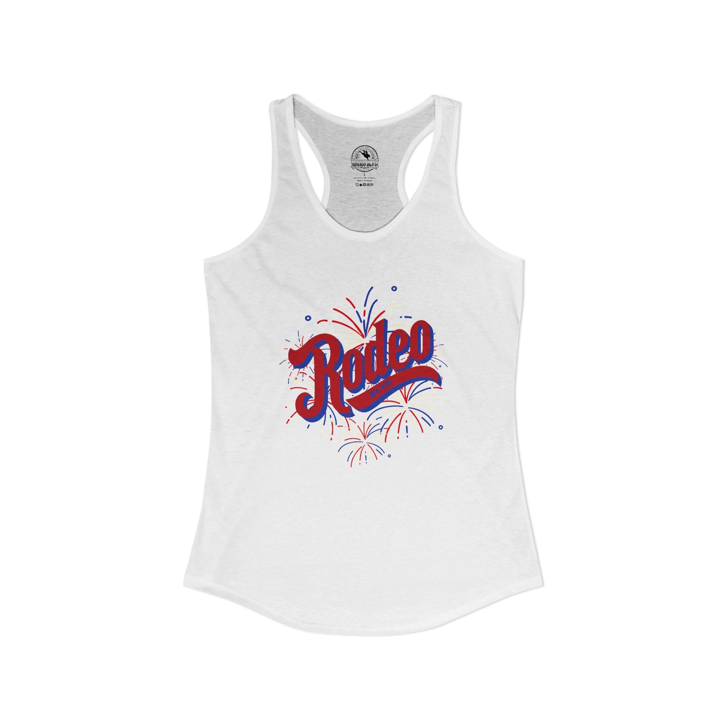 Red. White. Rodeo. - Racerback Tank