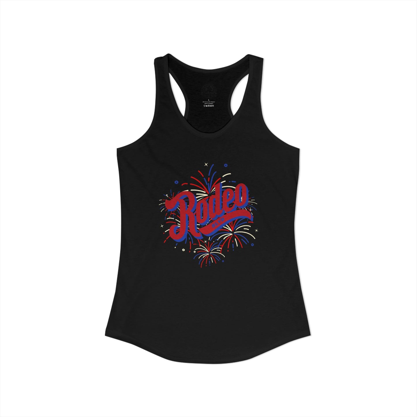 Red. White. Rodeo. - Racerback Tank