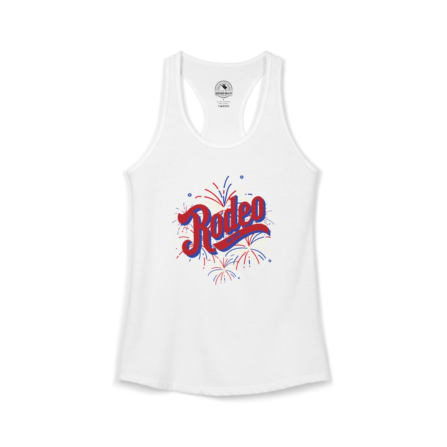 Red. White. Rodeo. - Racerback Tank